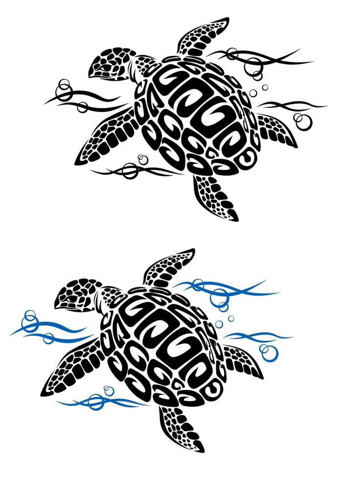 tartaruga nel mare acqua vettore