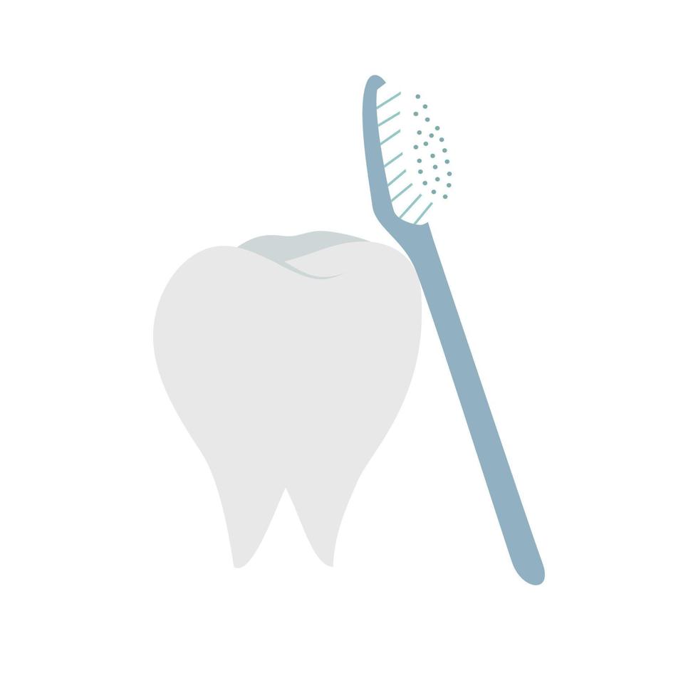 dente e spazzolino illustrazione con moderno vettore piatto stile cartone animato personaggio bianca sfondo pulito denti concetto spazzolatura denti