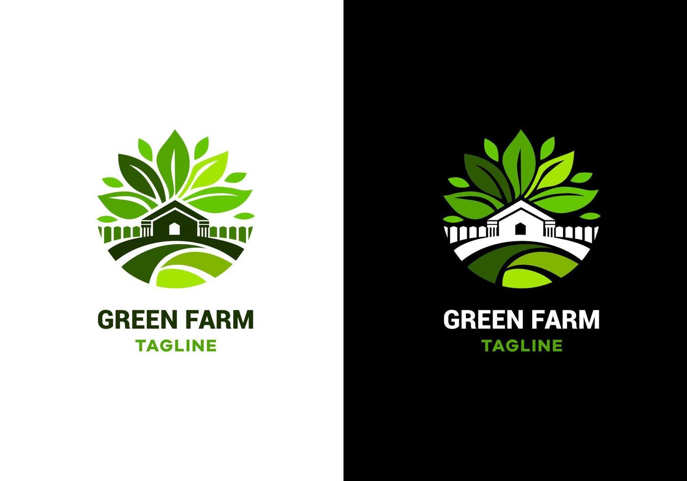 logo per il azienda agricola, il giro forma, verde colore. natura e foglie, rustico paesaggio vettore