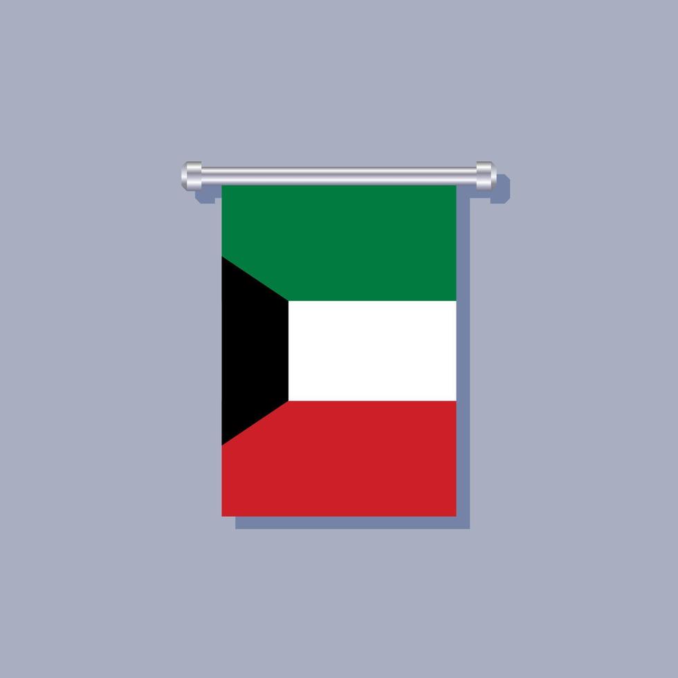 illustrazione di Kuwait bandiera modello vettore