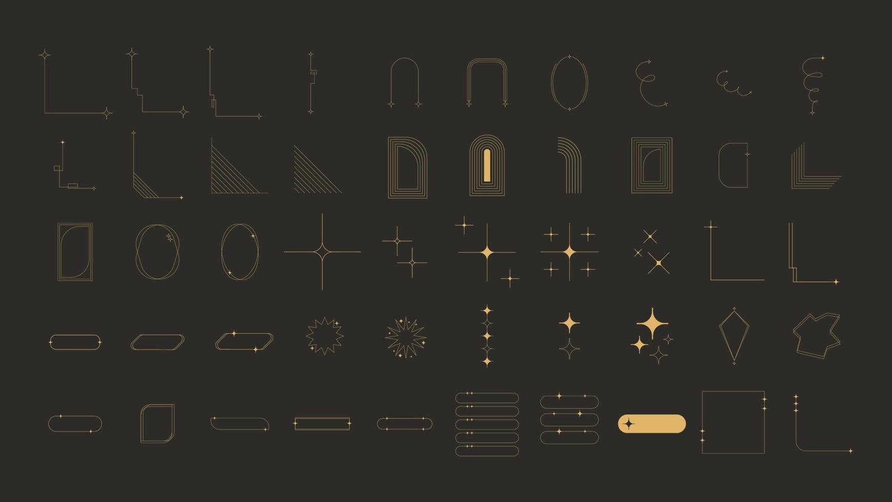 estetico minimalista monoline elementi. vettore illustrazione retrò decorativo linea.