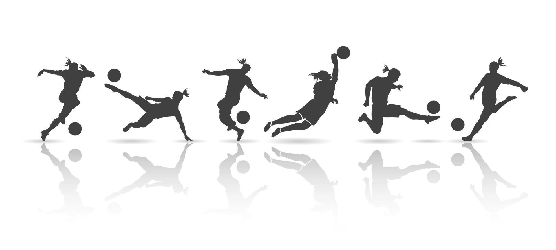 calcio stile collezione, silhouette disegno, vettore illustrazione