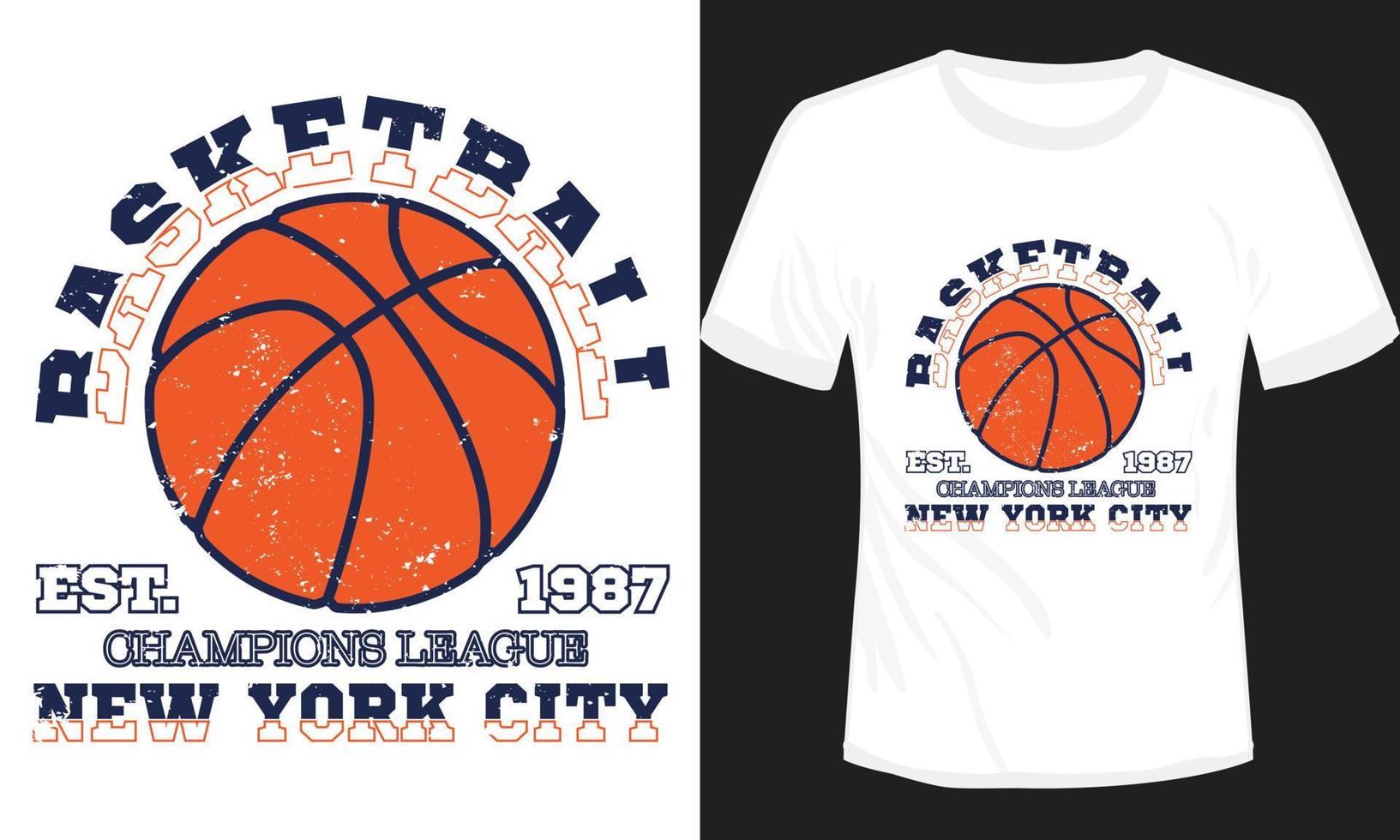 pallacanestro campione lega nuovo York città maglietta design vettore