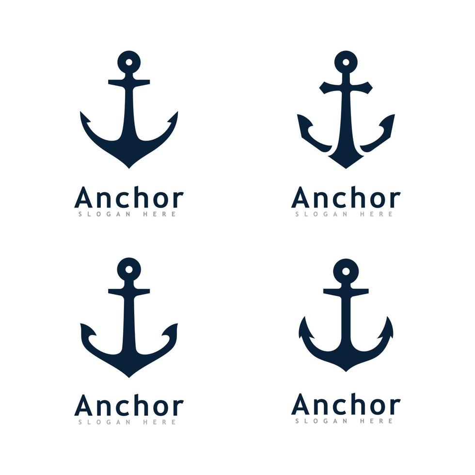 modello di progettazione dell'icona del logo di ancoraggio vettore