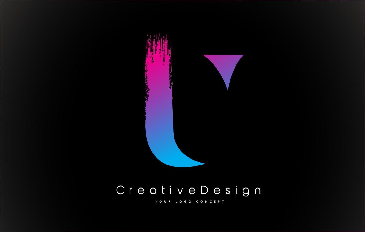 design del logo della lettera u con pennellata viola rosa creativa. vettore
