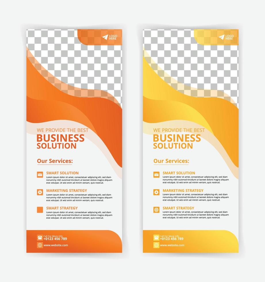 modello di progettazione banner roll up business aziendale vettore