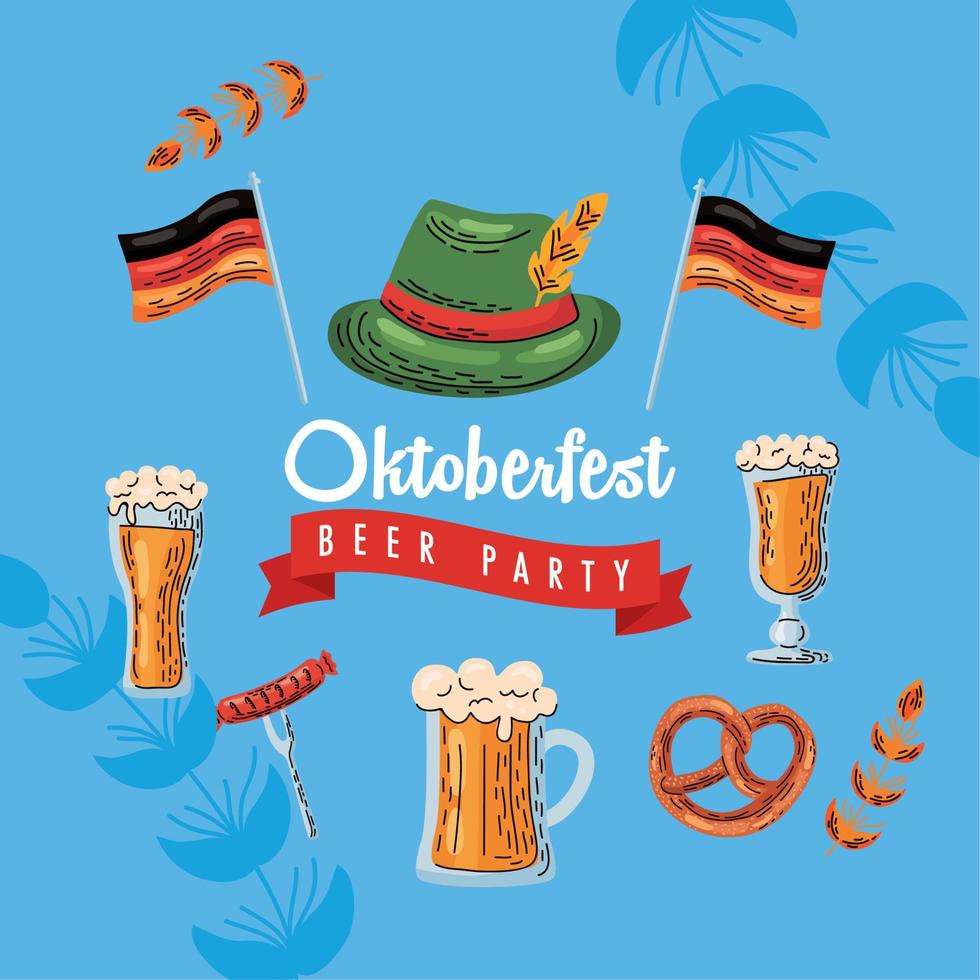 Oktober fest celebrazione carta vettore