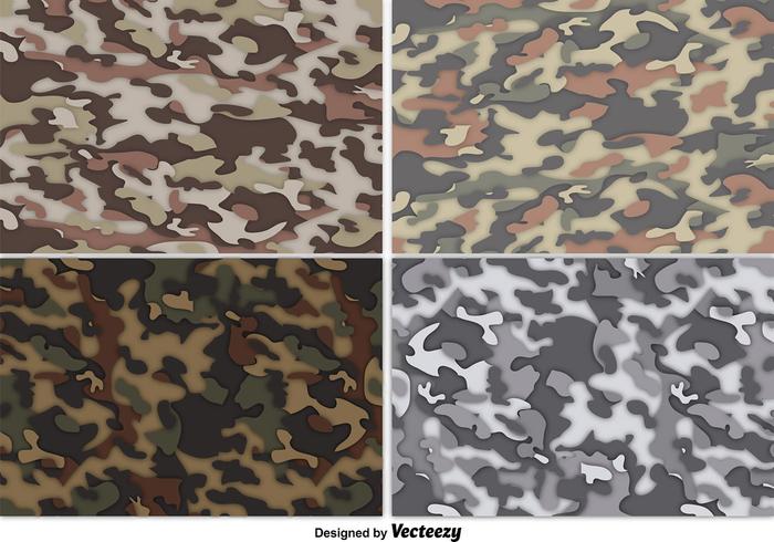 Set di sfondo vettoriale Multicam Camouflage