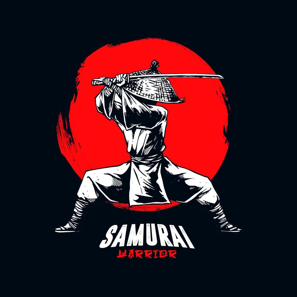 opere d'arte di guerrieri samurai vettore