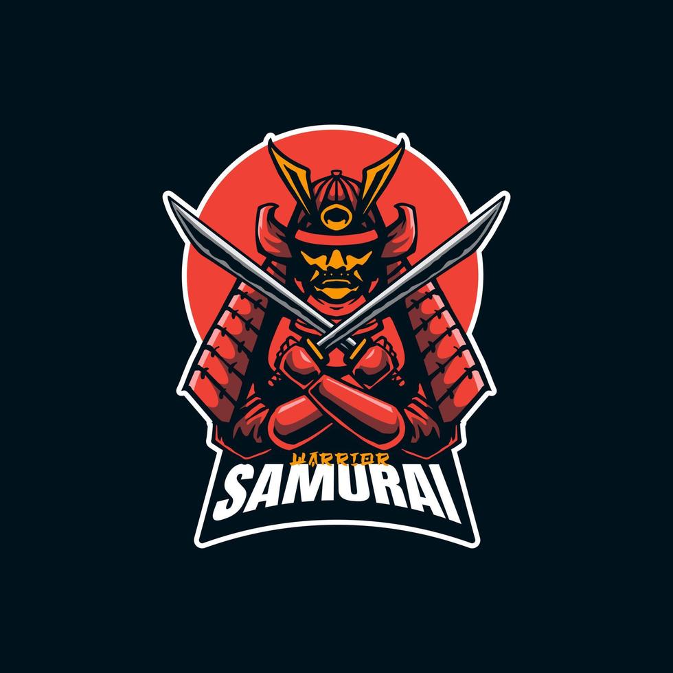 samurai opera d'arte per logo e portafortuna design vettore