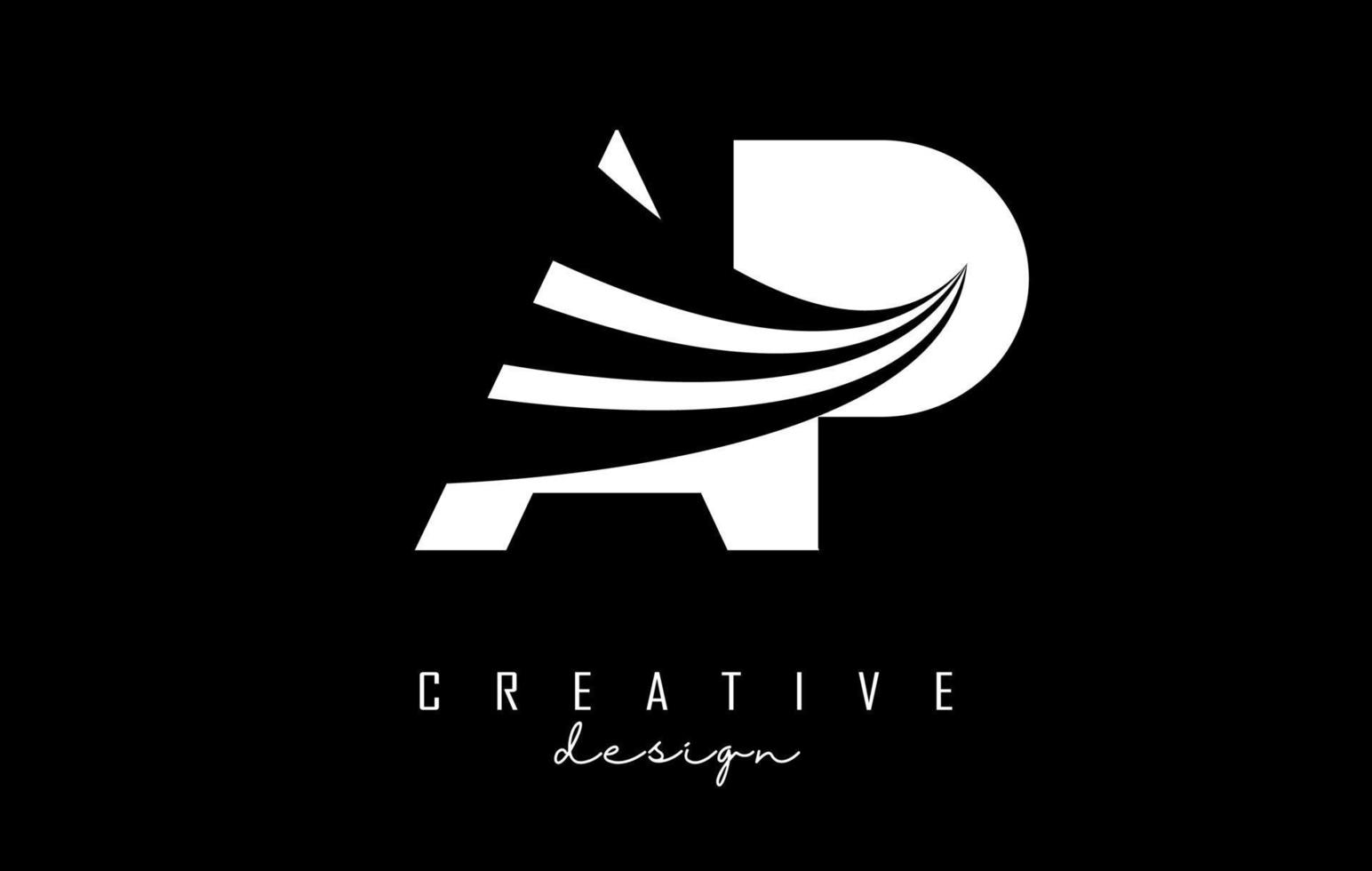 bianca lettere ap un' p logo con principale Linee e strada concetto design. lettere con geometrico design. vettore