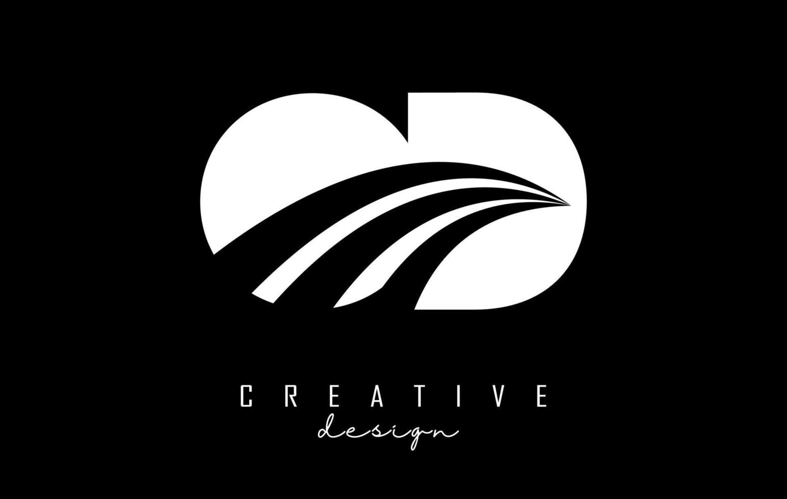 creativo bianca lettere od o d logo con principale Linee e strada concetto design. lettere con geometrico design. vettore