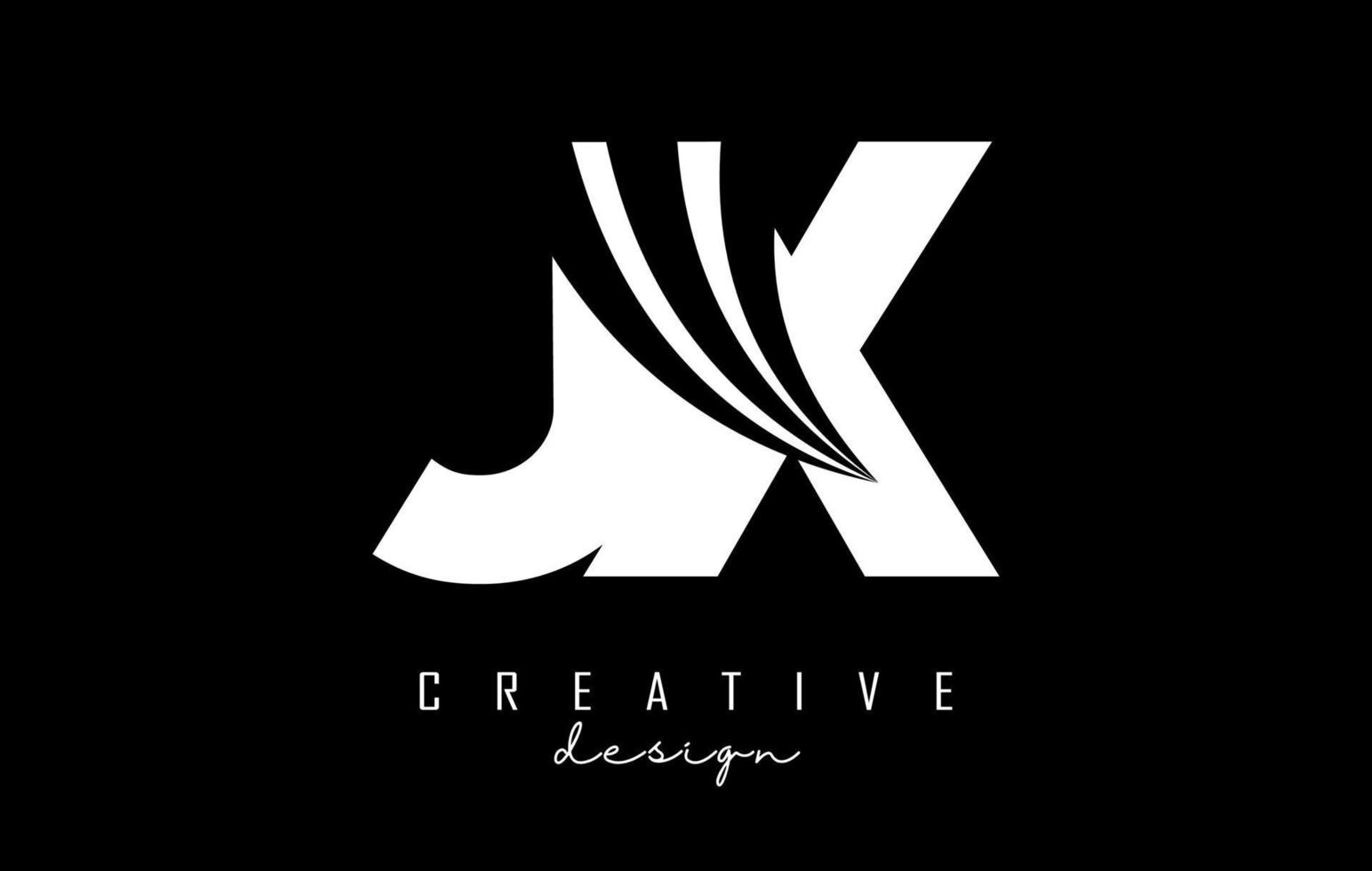 creativo bianca lettere jx j X logo con principale Linee e strada concetto design. lettere con geometrico design. vettore