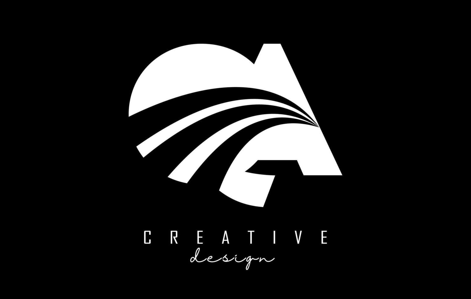 creativo bianca lettere qa q un' logo con principale Linee e strada concetto design. lettere con geometrico design. vettore