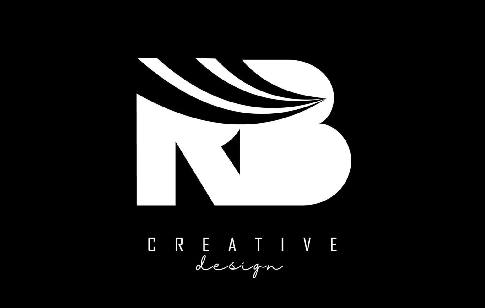 creativo bianca lettere rb r B logo con principale Linee e strada concetto design. lettere con geometrico design. vettore