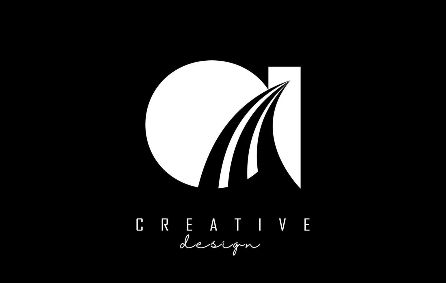creativo bianca lettere OI o io logo con principale Linee e strada concetto design. lettere con geometrico design. vettore