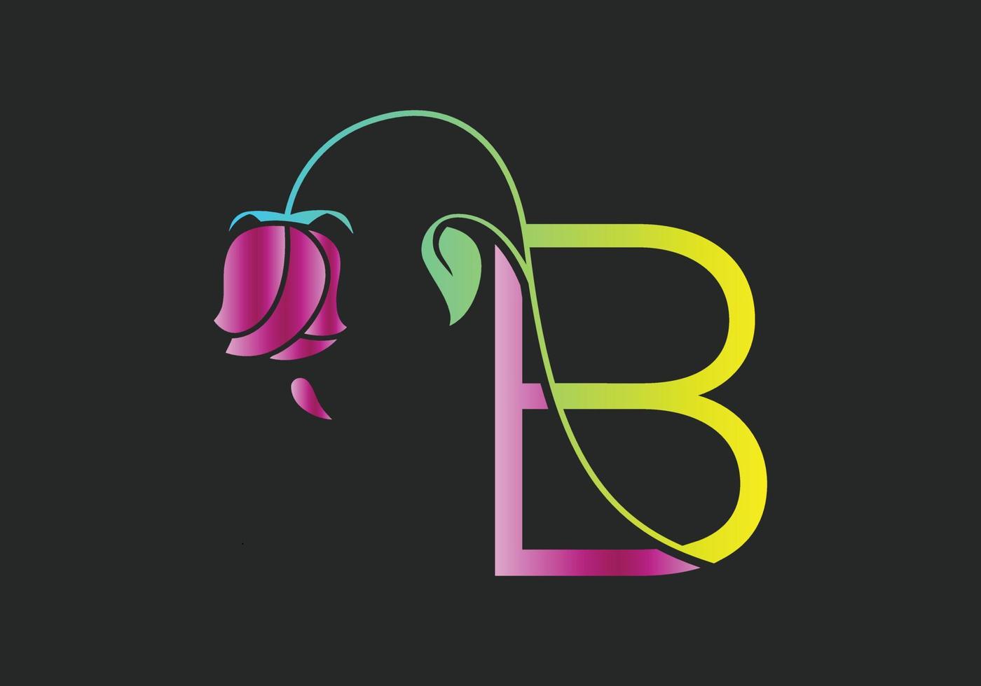 B monogrammi rosa logo, lusso cosmetici terme bellezza vettore modello