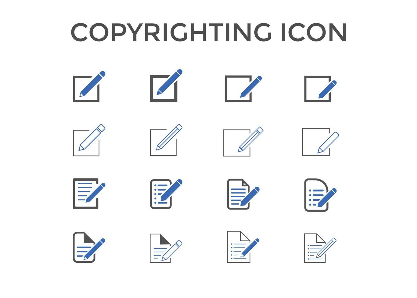 impostato di copyright icone vettore illustrazione. copywriting icone per SEO e sito web