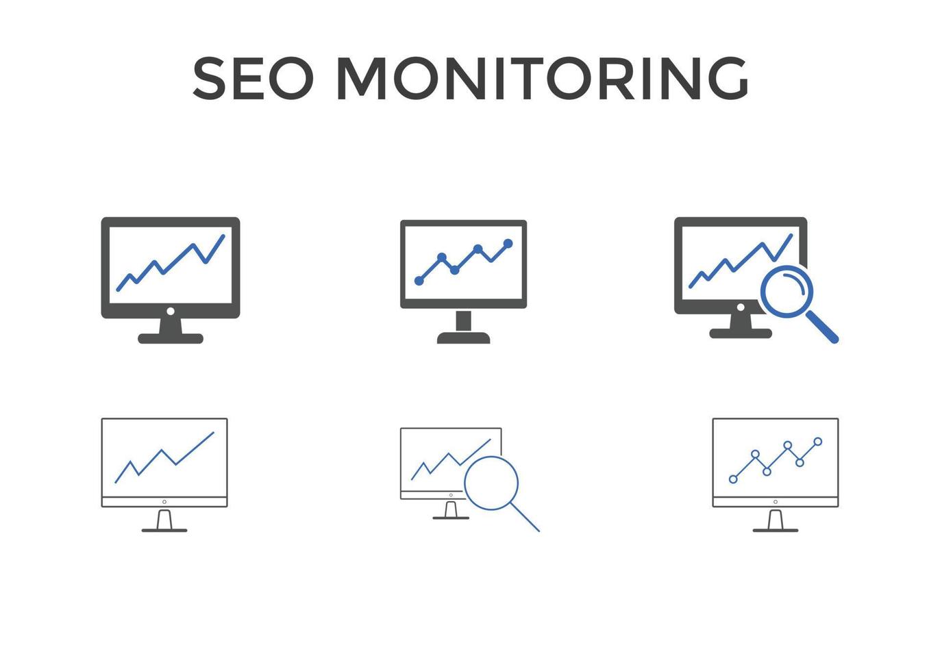 SEO monitoraggio icona vettore illustrazione. digitale marketing elemento. concetto per SEO e sito web.