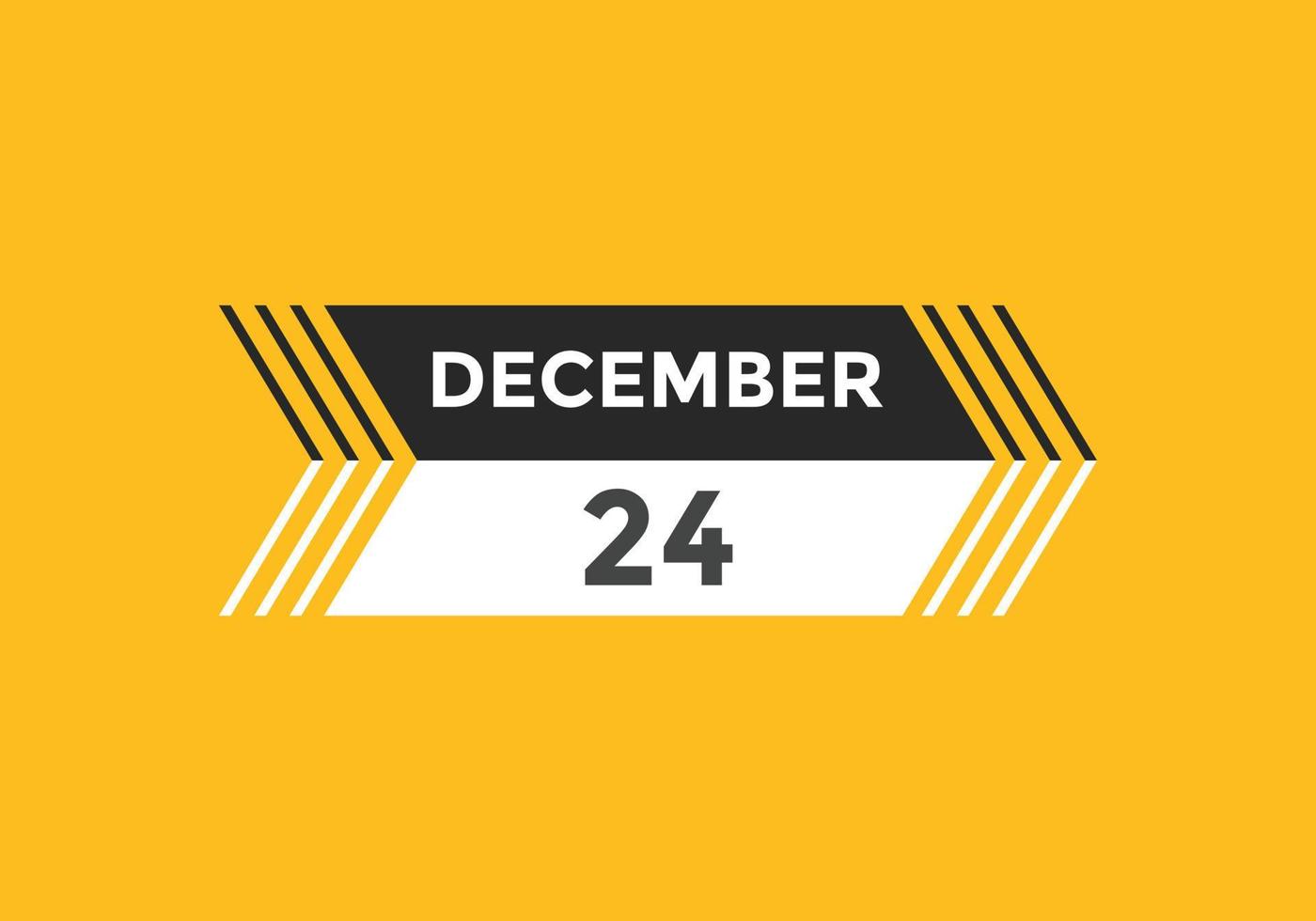 dicembre 24 calendario promemoria. 24 dicembre quotidiano calendario icona modello. calendario 24 dicembre icona design modello. vettore illustrazione