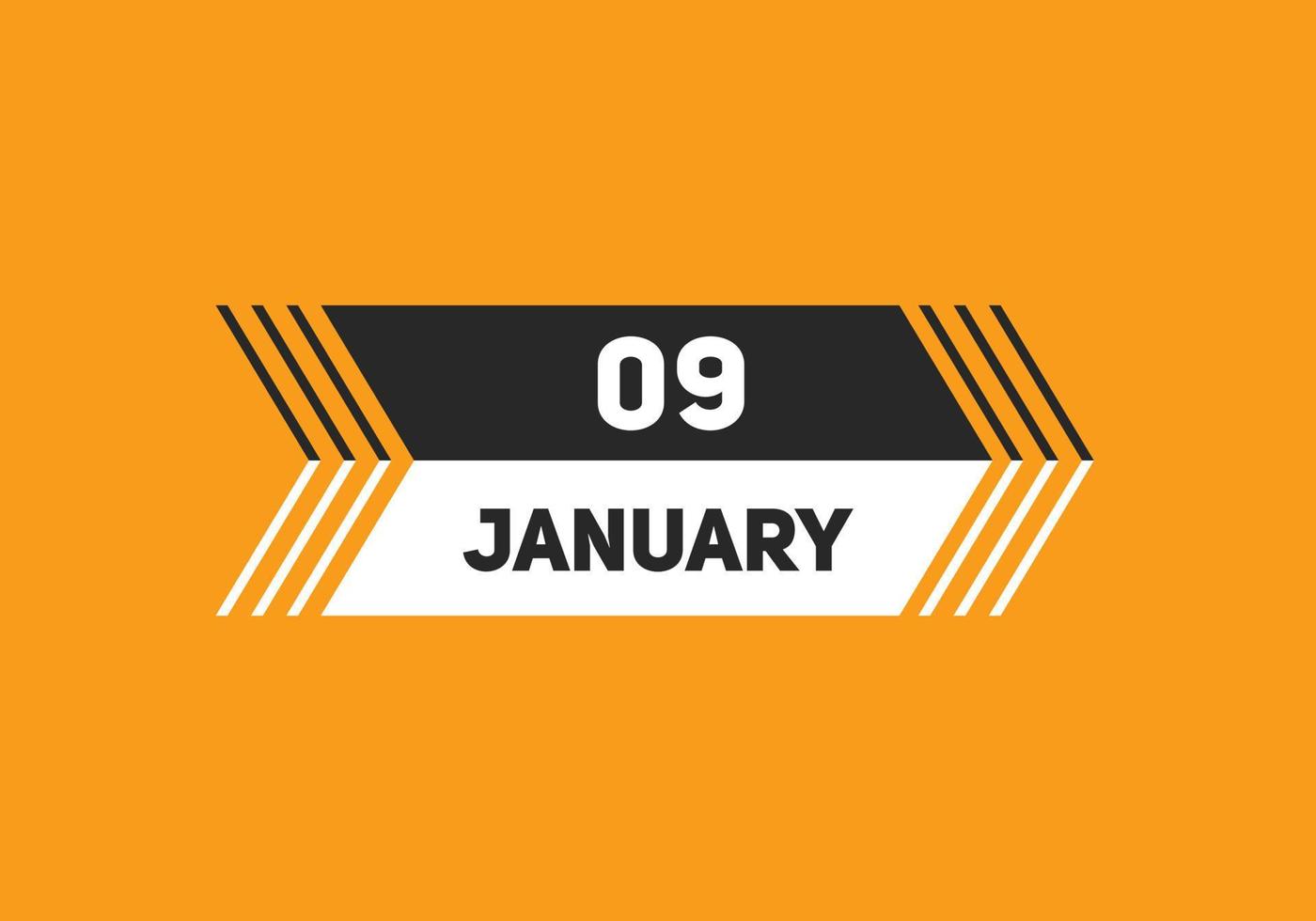 gennaio 9 calendario promemoria. 9 ° gennaio quotidiano calendario icona modello. calendario 9 ° gennaio icona design modello. vettore illustrazione