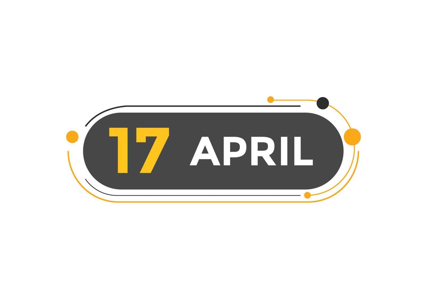 aprile 17 calendario promemoria. 17 ° aprile quotidiano calendario icona modello. calendario 17 ° aprile icona design modello. vettore illustrazione