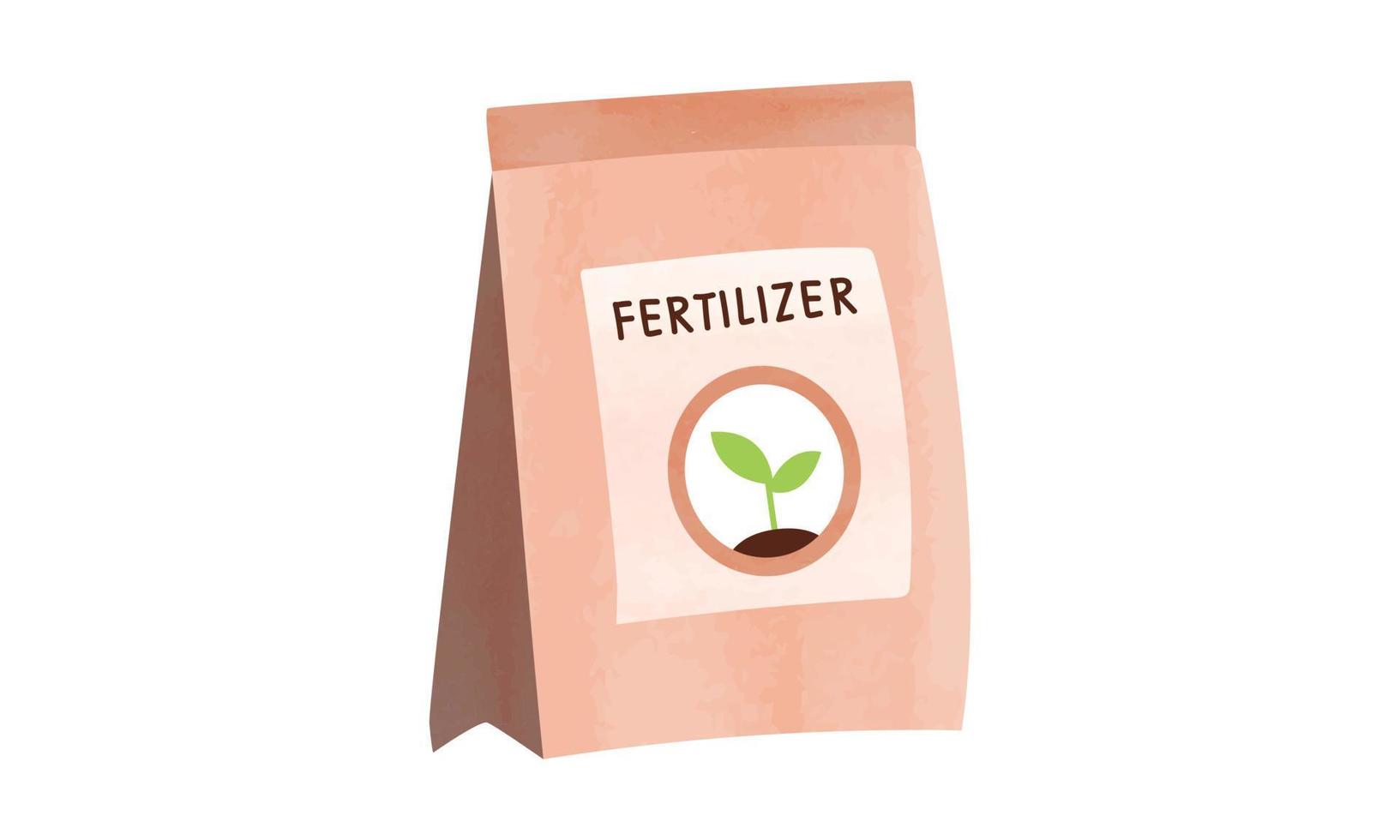 fertilizzante nel carta Borsa acquerello pittura illustrazione isolato su bianca sfondo. fertilizzante Borsa clipart. carta Borsa con fertilizzante icona. fertilizzante pacchetto clipart. agricoltura Prodotto vettore