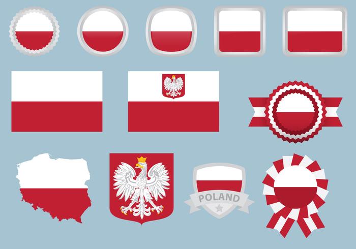 Bandiere della Polonia vettore