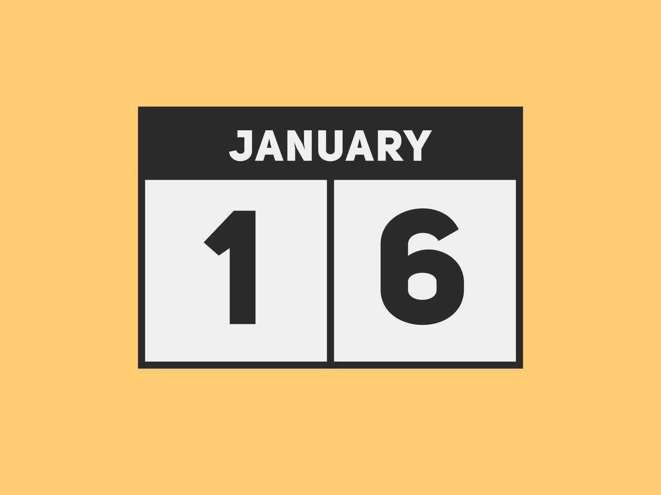 gennaio 16 calendario promemoria. 16 ° gennaio quotidiano calendario icona modello. calendario 16 ° gennaio icona design modello. vettore illustrazione