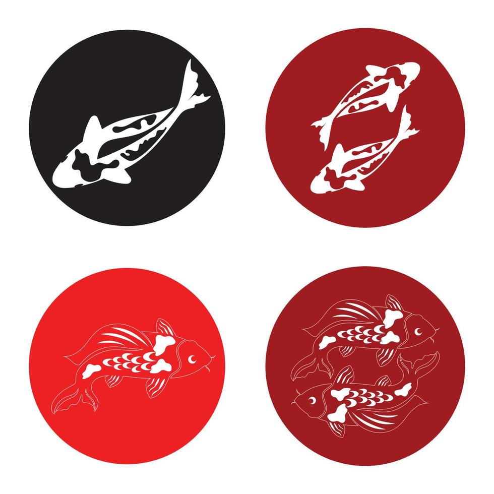 modello di vettore di progettazione di logo di pesce koi