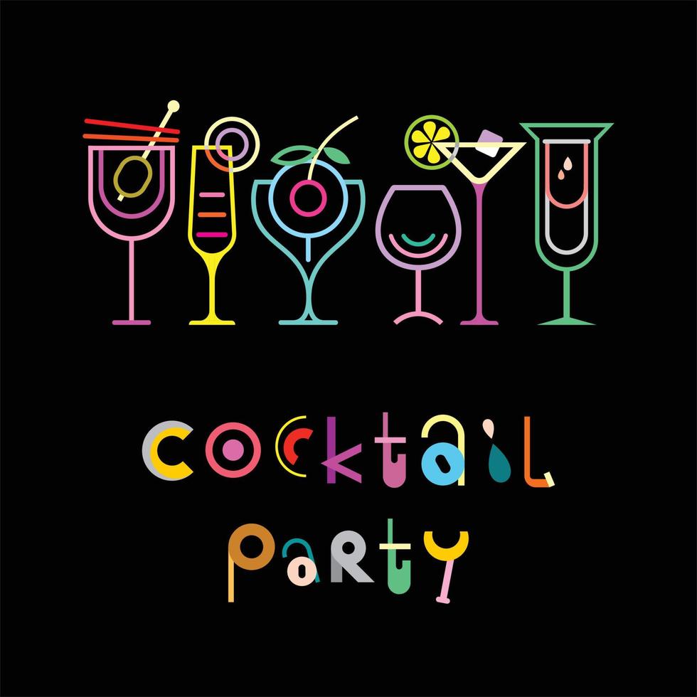 cocktail festa manifesto vettore