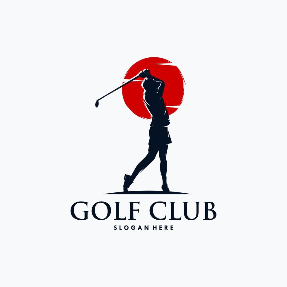 vettore di progettazione del logo della mazza da golf