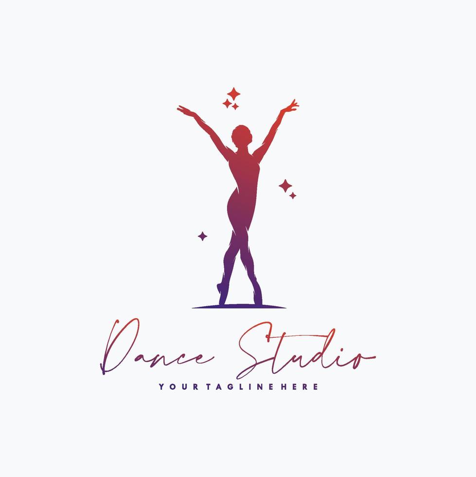 colorato astratto ginnastica logo design vettore