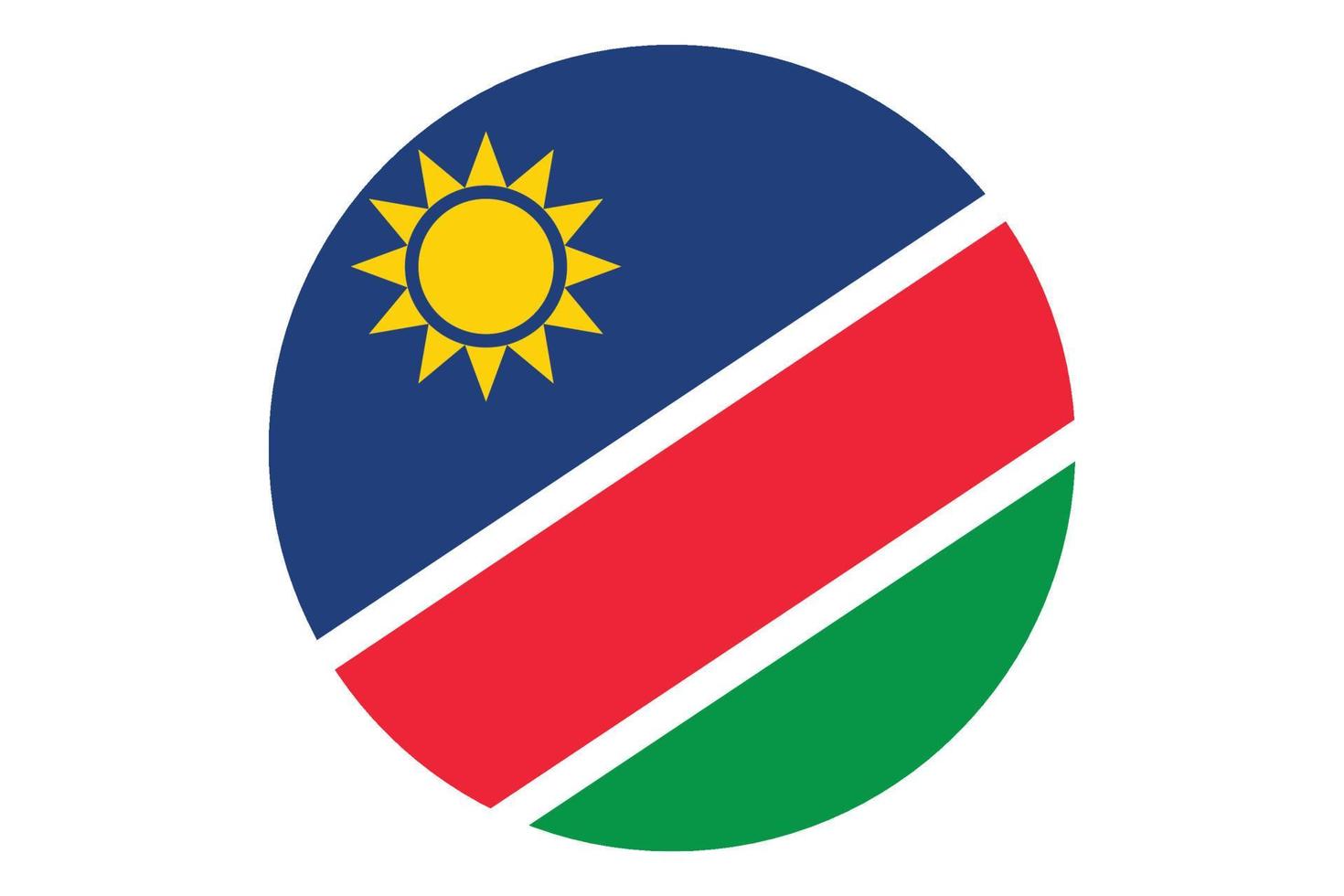 cerchio bandiera vettore di namibia su bianca sfondo.