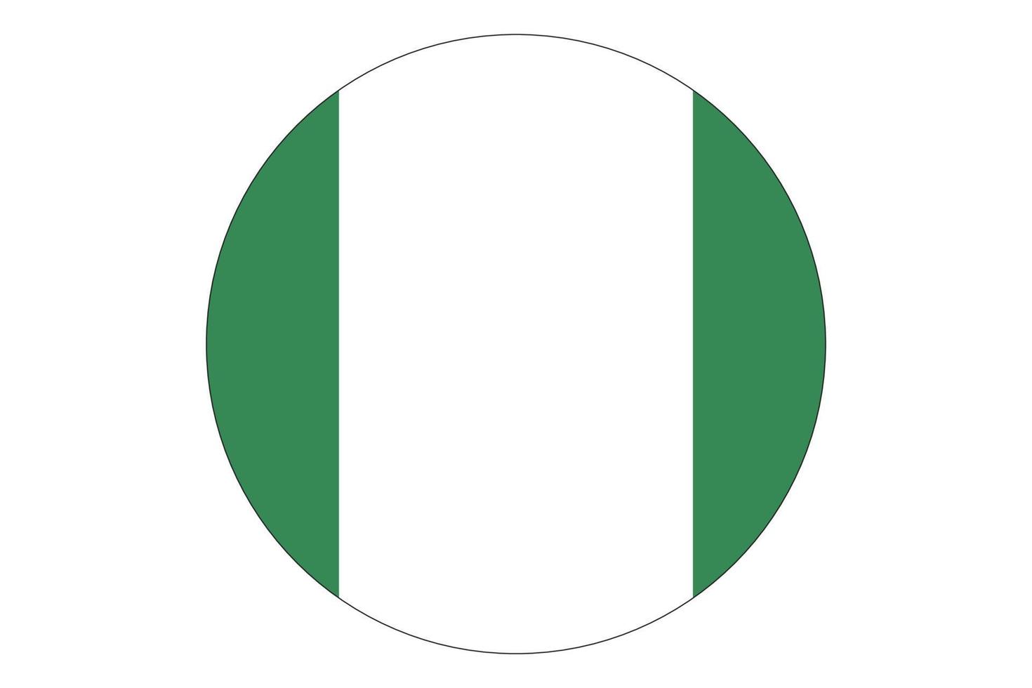 cerchio bandiera vettore di Nigeria su bianca sfondo.