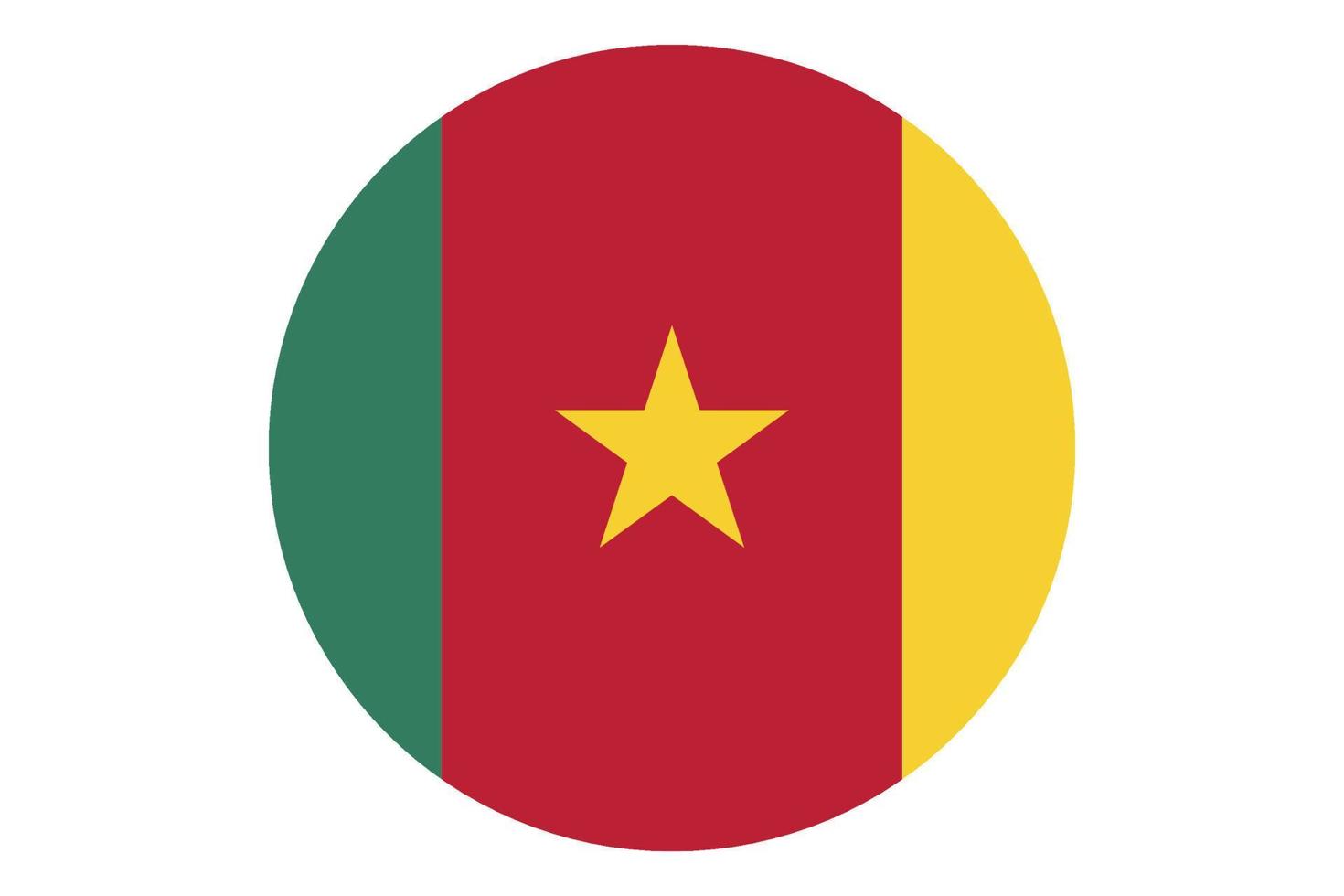 cerchio bandiera vettore di camerun su bianca sfondo.