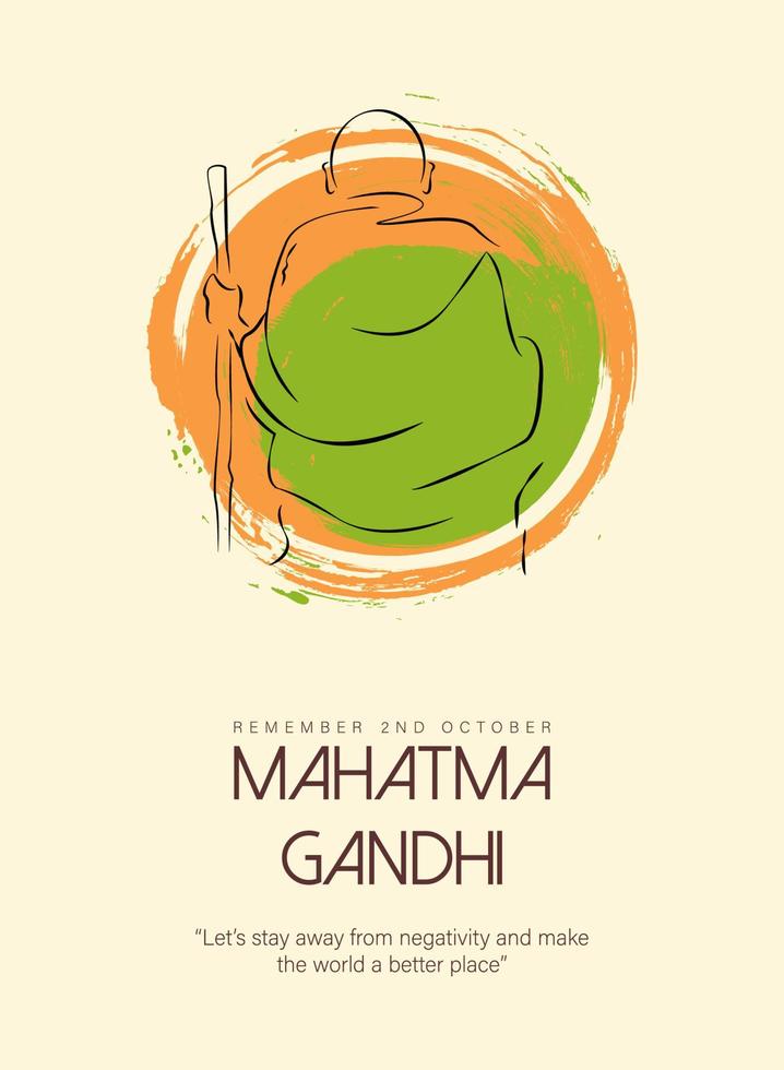 contento gandhi jayanti vettore illustrazione. mohandas caram chandra gandhi compleanno.