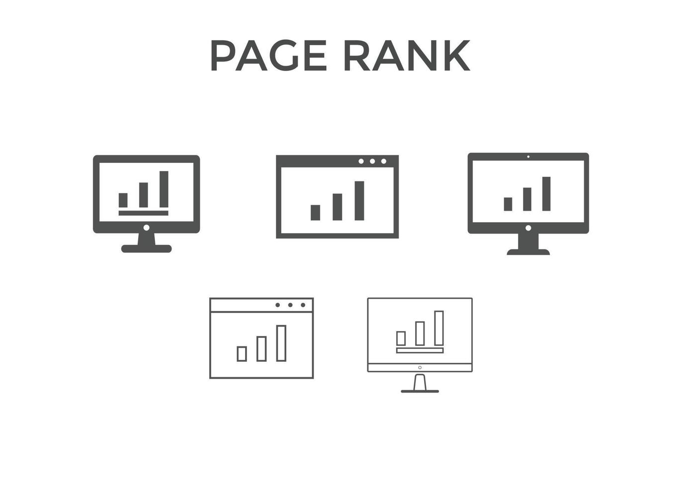 impostato di pagina rango icone. Usato per SEO o ragnatela design vettore