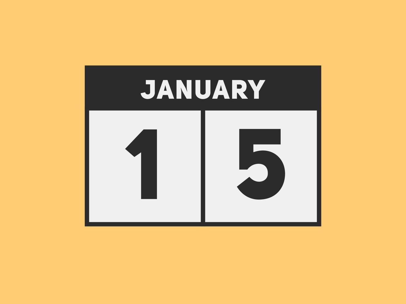 gennaio 15 calendario promemoria. 15 gennaio quotidiano calendario icona modello. calendario 15 gennaio icona design modello. vettore illustrazione