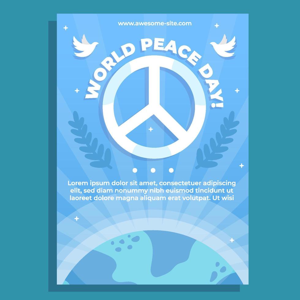 mondo pace giorno manifesto vettore