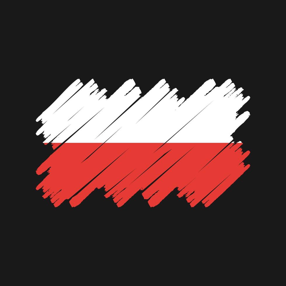 pennello bandiera polacca. bandiera nazionale vettore