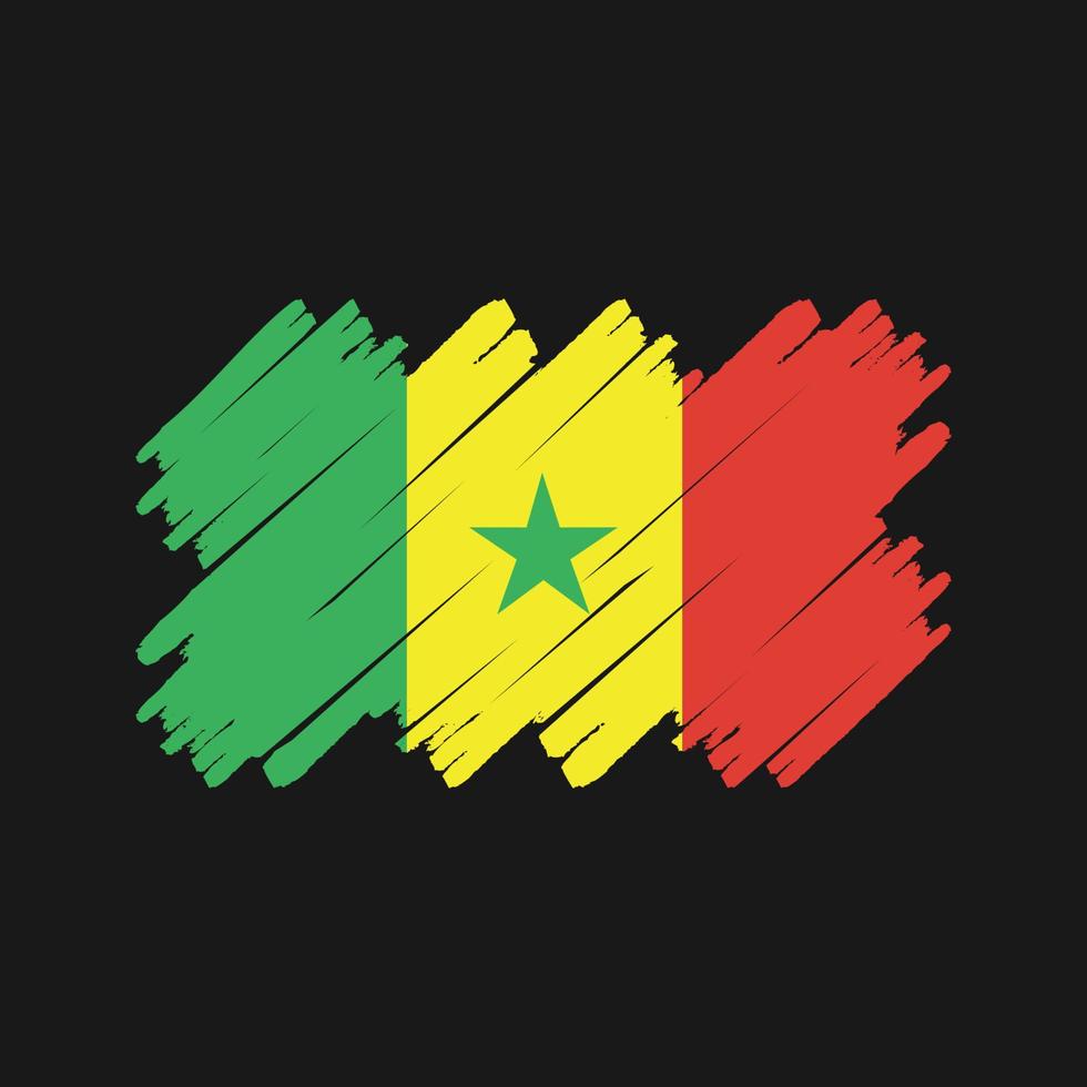 pennello bandiera senegalese. bandiera nazionale vettore