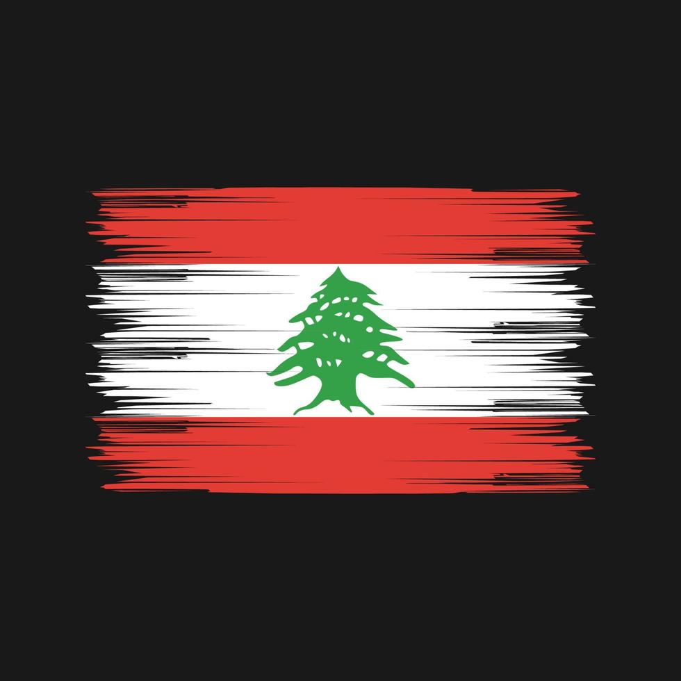 pennello bandiera libano. bandiera nazionale vettore