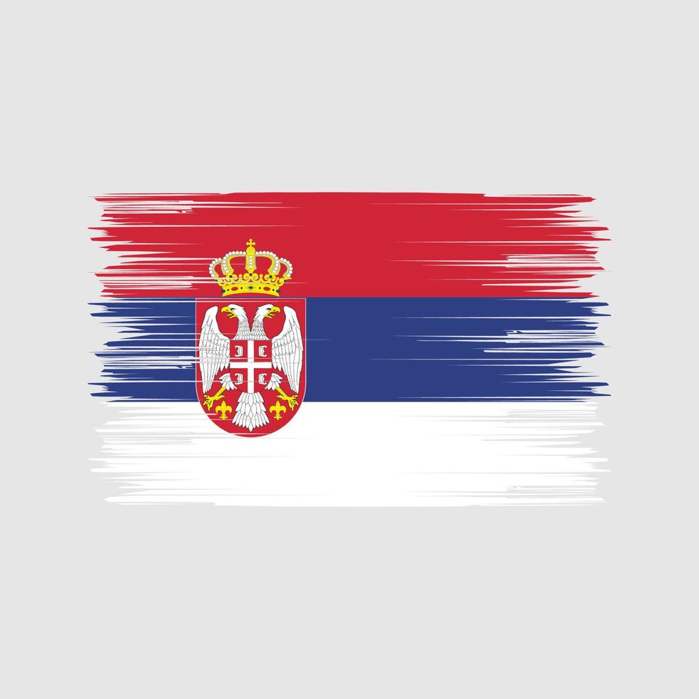 pennello bandiera serbia. bandiera nazionale vettore