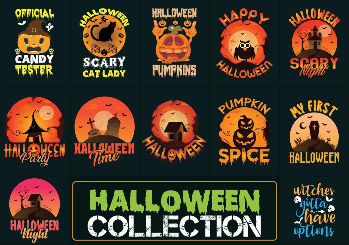 Halloween citazioni e tipografico design. pronto per Stampa per abbigliamento, manifesto, e illustrazione. moderno, semplice, lettering maglietta vettore. vettore