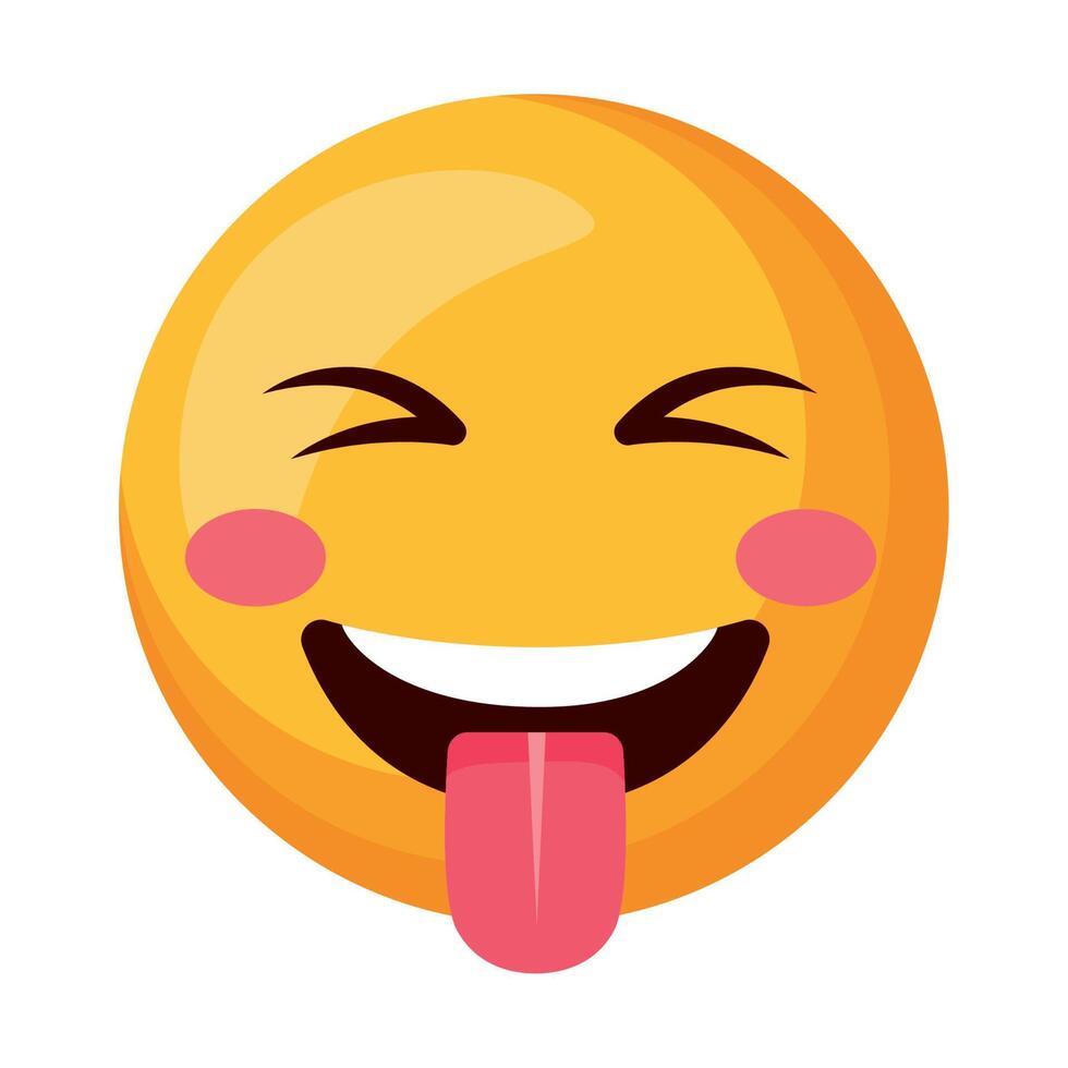 emoji viso con lingua su vettore