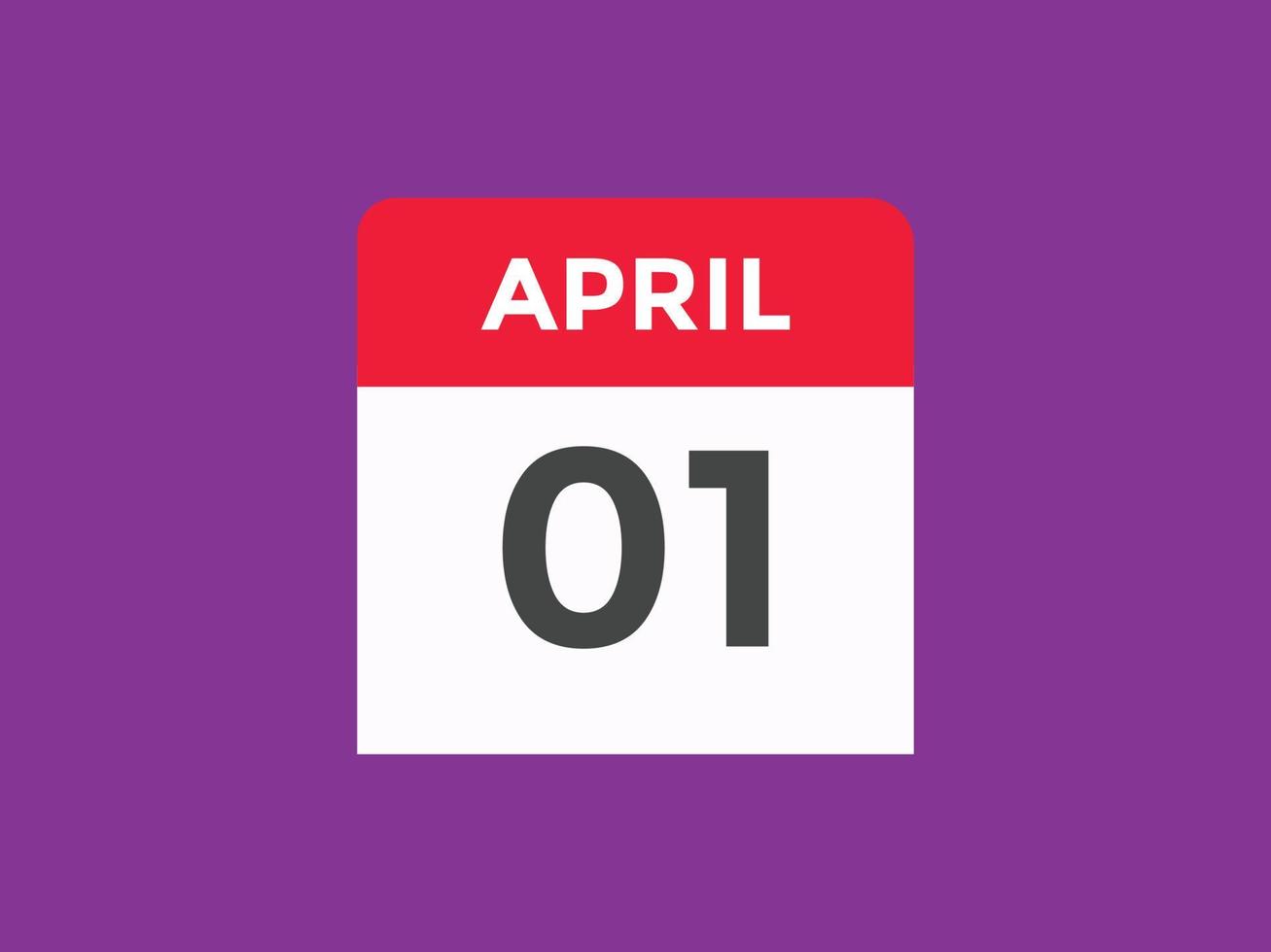 aprile 1 calendario promemoria. 1 ° aprile quotidiano calendario icona modello. calendario 1 ° aprile icona design modello. vettore illustrazione