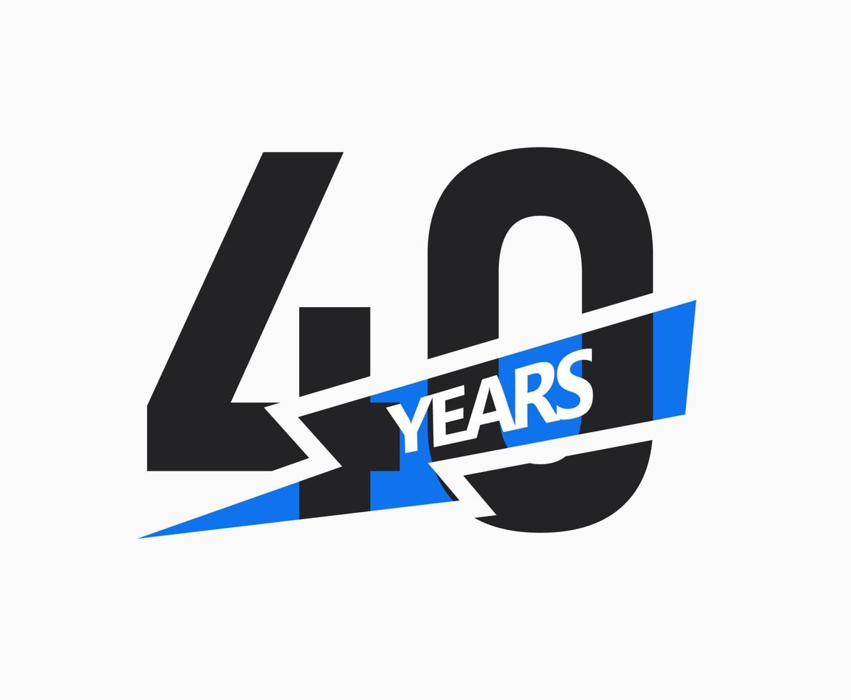40 anni di attività commerciale, giubileo logo. 40 ° anniversario cartello. moderno grafico design per azienda compleanno. isolato vettore illustrazione