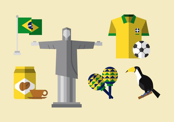 set di icone vettoriali brasil