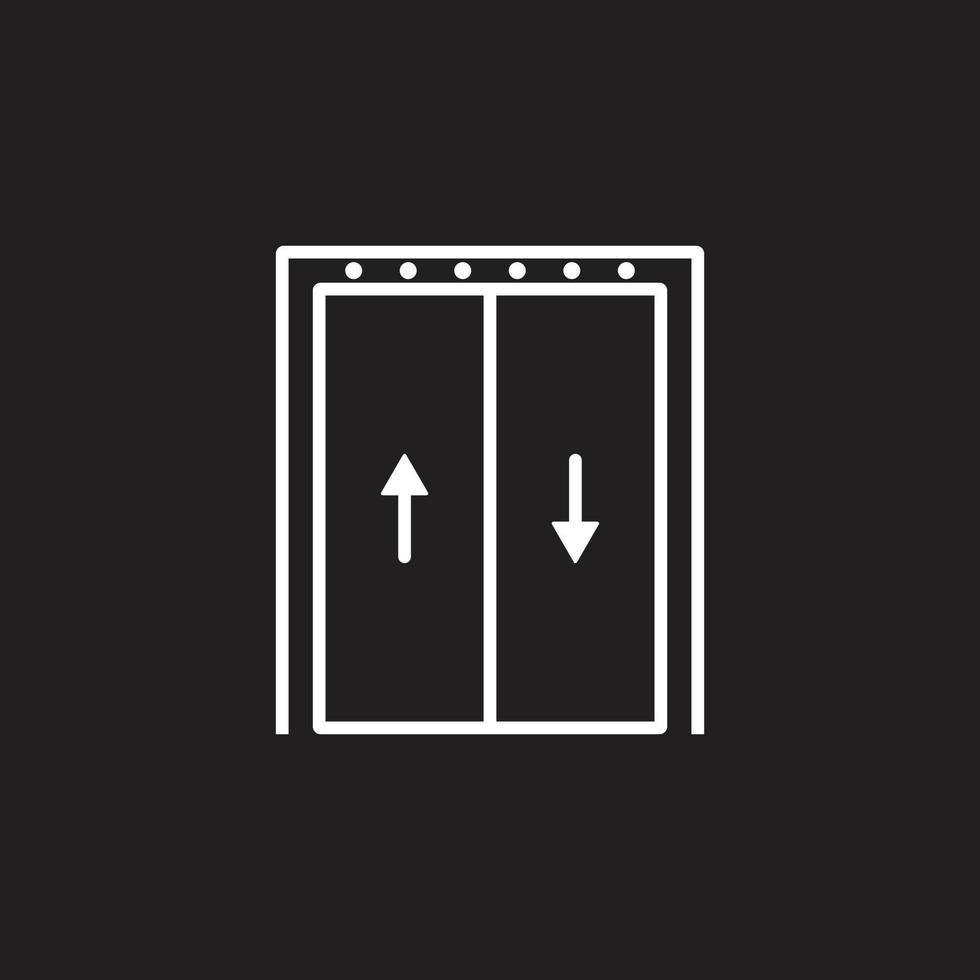 eps10 bianca vettore ascensore linea arte icona isolato su nero sfondo. sollevamento schema simbolo nel un' semplice piatto di moda moderno stile per il tuo sito web disegno, logo, pittogramma, e mobile applicazione